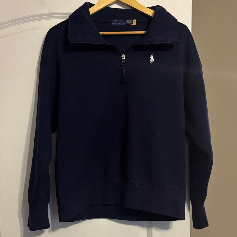 Polo Ralph Lauren Women's Navy Half-Zip Sweatshirt